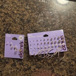 Claire's Silver and Purple Earring Collection
